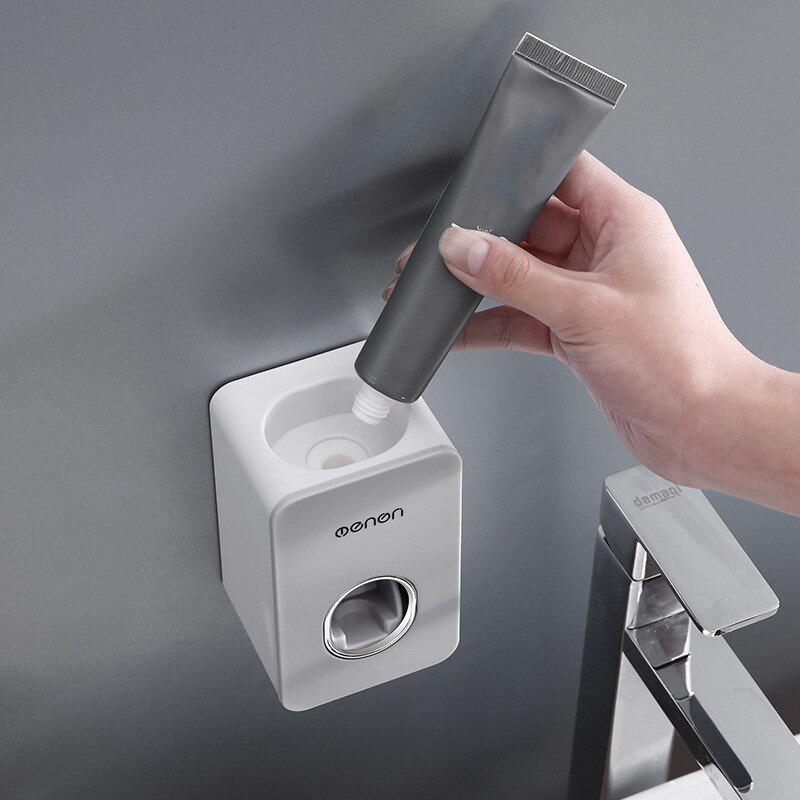 Bathroom Accessories Set Automatic Toothpaste Dispenser Dust-proof Toothbrush Holder Wall Mount Stand Toothapste Squeezers