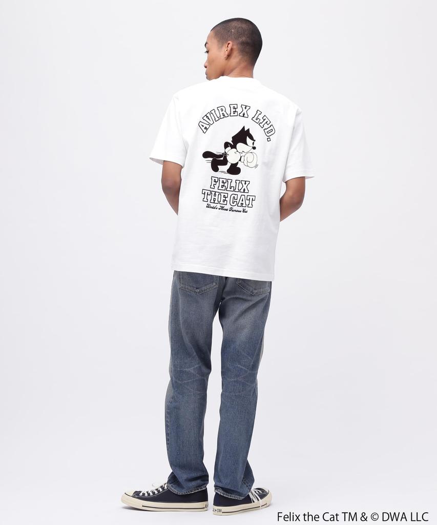 Avirex FELIX BOXING Size Short Sleeve Boxing T-SHIRT, Men's, M, 030, White, 783-5134034, T-Shirt