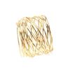 Metal Cross Hollow Sliver Napkin Buckle Wide Round Gold Napkin for Dinner Parties Dining Table Decoration