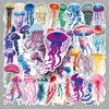 50-Piece Jellyfish Marine Life Stickers - Colorful Cartoon Graffiti for Creative Diary & Notebook