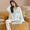 Pure cotton pajamas women's 1011 new spring long-sleeved suit cotton cute and sweet can be worn outside loungewear spring and autumn