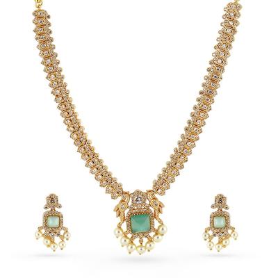 Necklace Set American Diamond Zirconia Studded Traditional Stylish Jewellery Gift for Women & Girls