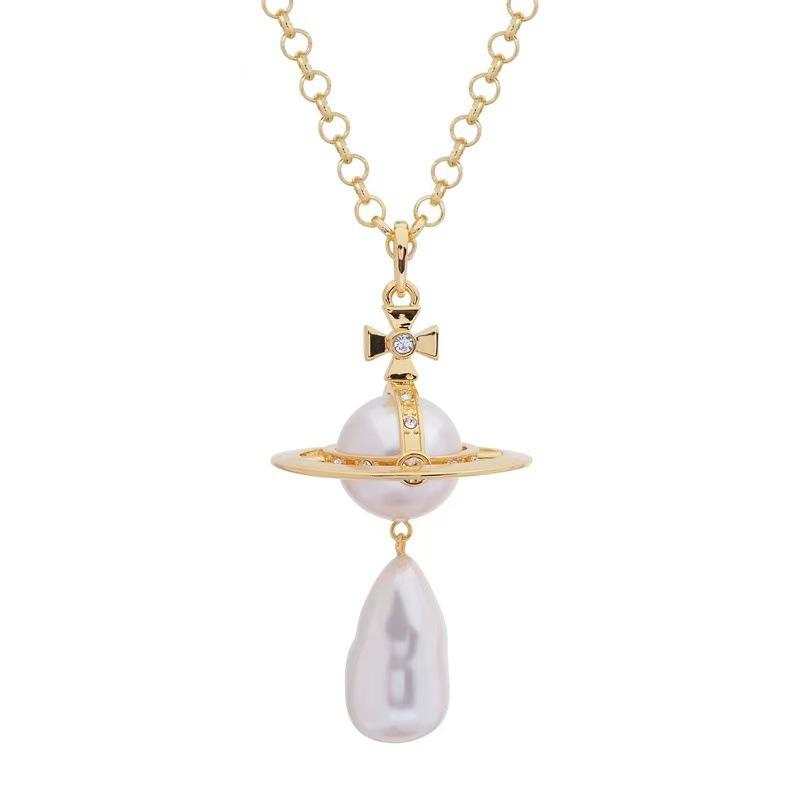 Collana Saturno in Perle d'Acqua Dolce Barocche Imperatrice Vedova - Stile Retro Europeo/Americano per Donne
