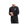 Adidas Letter Print Cotton Knit Crew Neck Long Sleeve Pullover Men Tops Black HC7567