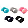 U-shaped Travel Pillow Car Aviation Flight Office Inflatable Neck Pillow Short Plush Cover PVC Support Headrest Soft Care Pad