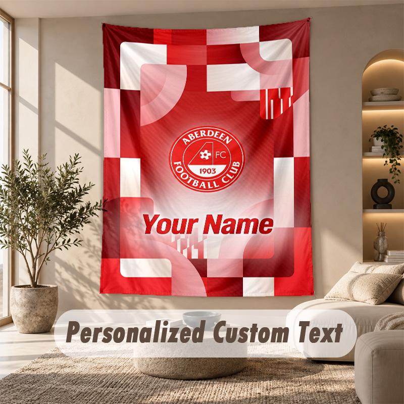 Tapestry Custom Name Text, Wall Hanging Tapestry Home Room DecorAberdeen FC