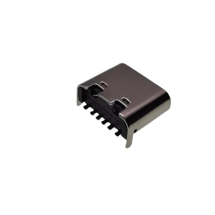 TYPE-C Female Socket 6P SMD with Dual Pin Mount Connector
