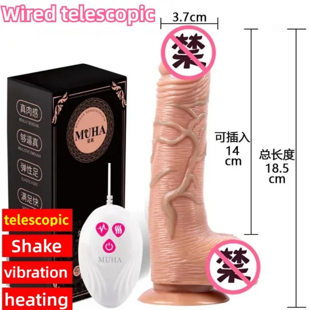 Thrusting Telescopic Remote Control Dildo Vibrator Female Realistic Penis Gay Suction Cup Masturbator Couple For Women Sex Toys