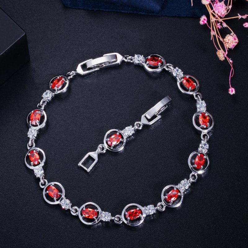 Простые украшения для рук, Браслет с отборным цирконом ААА, Многоцветный, на выбор красный