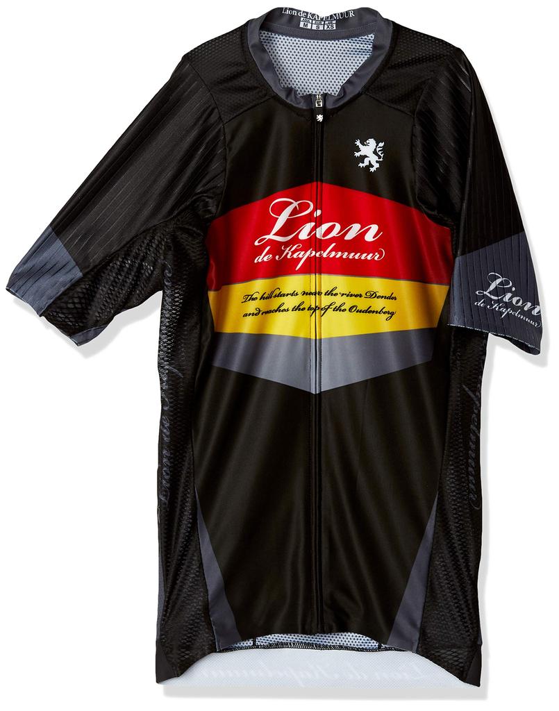Lion de Kapelmuur Short Sleeve Panther WL to Japanese size Jersey, Black, lihs062, Black, Japan, (equivalent L)
