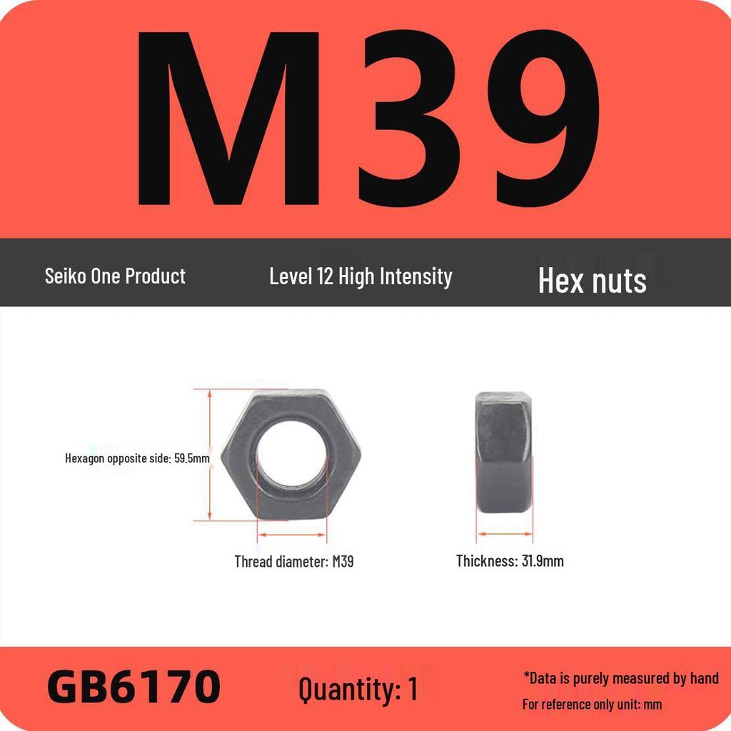 Black Galvanized Nickel-Plated Iron Hex Nut Screw Cap, GB Grades 4.8/8.8/12.9, Sizes M4/M5/M6/M8