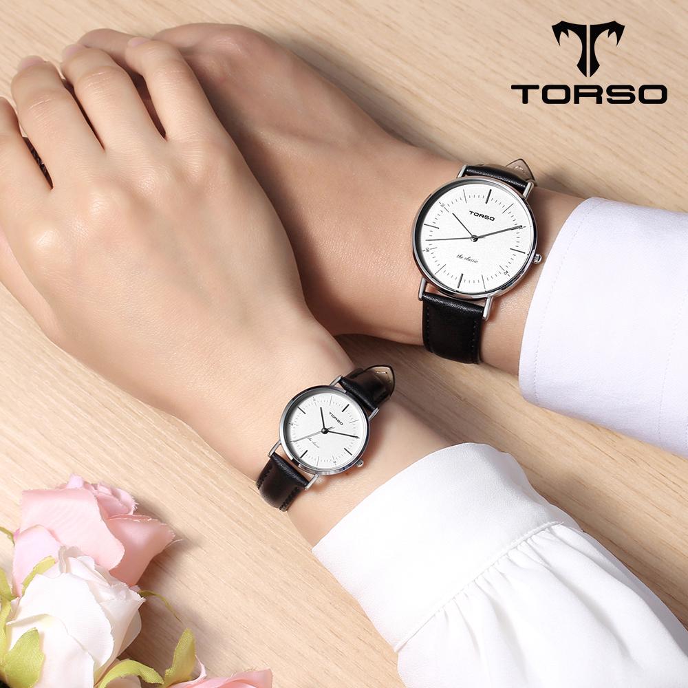 Toleuso T41L-Ssbk The Classic Quartz Couple Watch Men'S & Women'S Leather Watch
