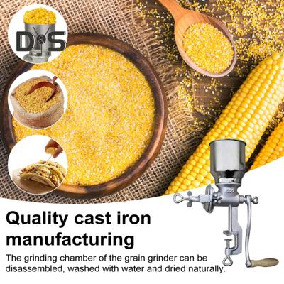 Manual Coffee Grinder Heavy Duty Hand Crank Grain Mill for Wheat Corn Pepper Cereals 3 Adjustable Grinding Sizes Removable Chamber Rust-Proof Hand