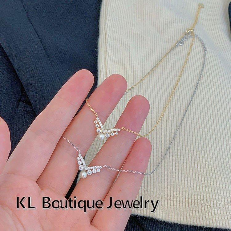 

Модное ожерелье из муассанита с жемчугом, женское индивидуальное ожерелье для путешествий и вечеринок, модное ожерелье на ключице, аксессуары, воротник