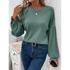Women S Solid Color Crew Neck Long Sleeve Loose Fit Casual T Shirt