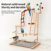 Solid Wood Parrot Play Stand: Handcrafted Bird Playground and Training Platform for Floor Use