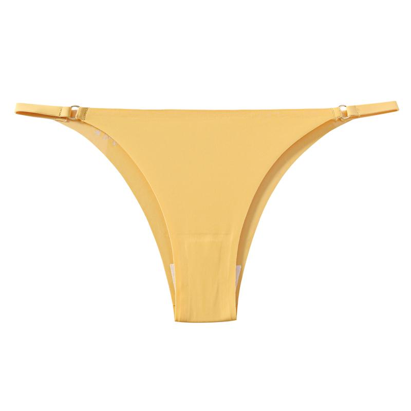 CINOON Seksowne Damskie Figi Stringi z Jedwabiu Lodowego Bezszwowe Jednokolorowe Niskie Majtki Styl Czystego Pożądania Niewidoczne Oddychające T-Back Majtki