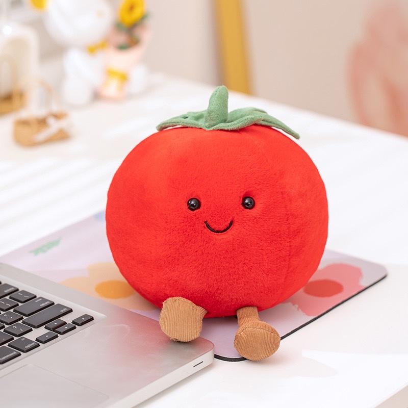 Peach & Tomato Jelly Plush Doll - Cute Fruit Toy Gift for Kids