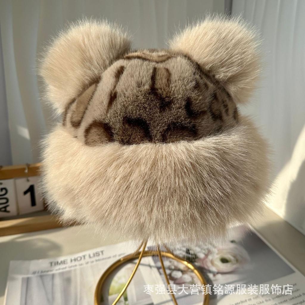 Dicke Mütze, Warme Mütze, Plüschmütze, Ohrenschützmütze, Mütze, Strickmütze, Winddichte Mütze, Plüschmütze