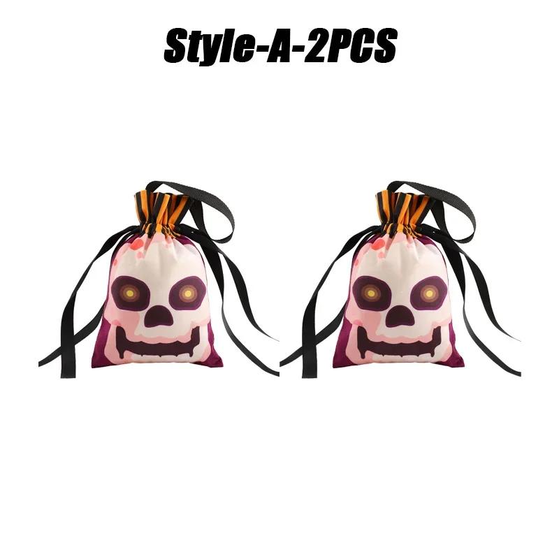 Bulk Halloween Candy Bags Pumpkin Drawstring Snack Bags Small Trick or Treat Favors for Kids Classroom Party Supplies