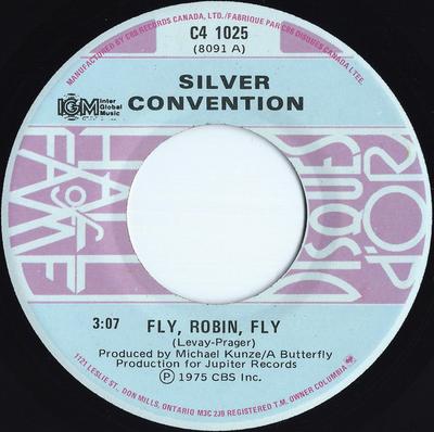 7inch Record SILVER CONVENTION - Fly, Robin, Fly / Get Up And Boogie C41025 Inter Global Mu Canada Soul/Funk Used