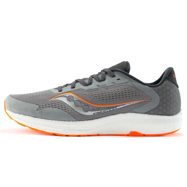 

Saucony Freedom 4 Mesh, Textile Slip Resistant Abrasion Resistant Low top Running Shoes Men s Gray Orange S20617-20