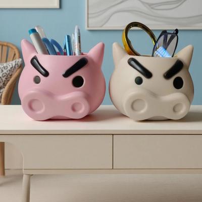 Stifthalter Wütendes Schwein Form Schreibtisch Organizer Große Kapazität Kunststoff Schreibtisch Schreibwaren Aufbewahrungsbox Schreibtischzubehör