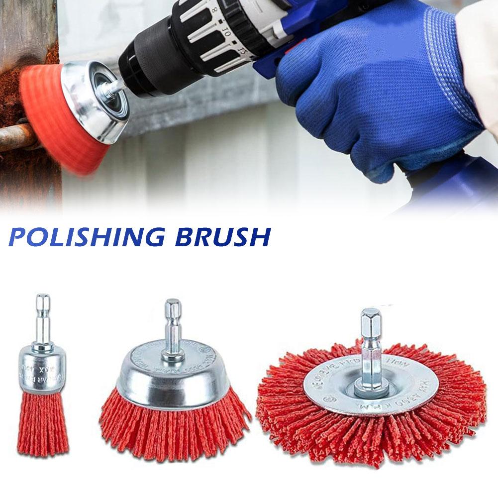 Nylon Polishing Brush Set Abrasive Cleaning Brush Metal Surface Rust And Paint Removal Restoration Polishing Brush Attachments