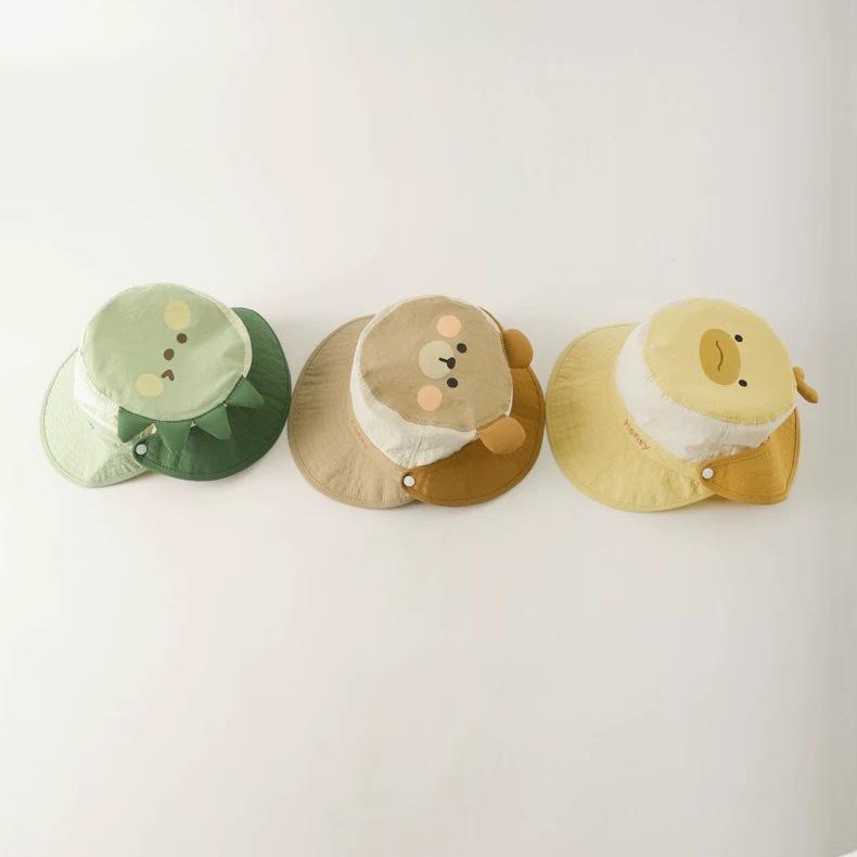 Kids Spring Autumn Thin Bucket Hat Boys Girls Summer Sun Protection Cap Baby Outdoor UV Shield Fisherman Hat