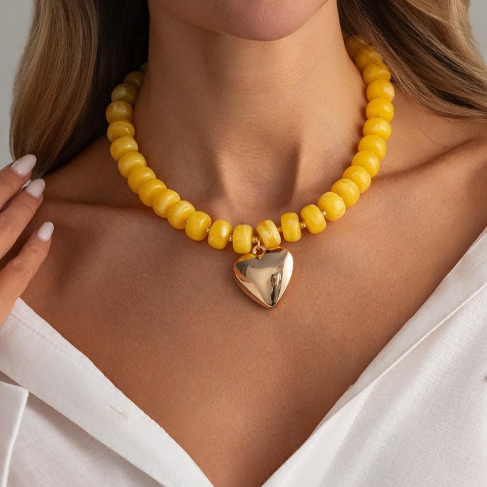 Bunte Perlen Choker Halsketten Dicke Perlen Farbige Anhänger Schmuck Damen