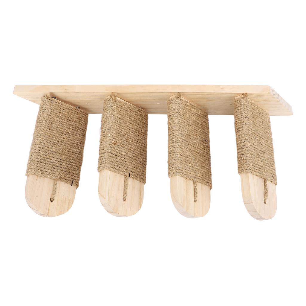 Cat Wall Mounted Climbing Shelves Pine Wood Stable Structure Space Saving Cat Wall Shelves for Home Apartment 4 Steps