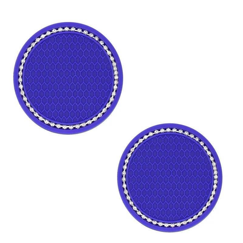 2PCS Auto Car Cup Holder Coasters Silicone Anti-Slip Bling Crystal Drink Car Cup Mat,Universal Vehicle Interior Accessories