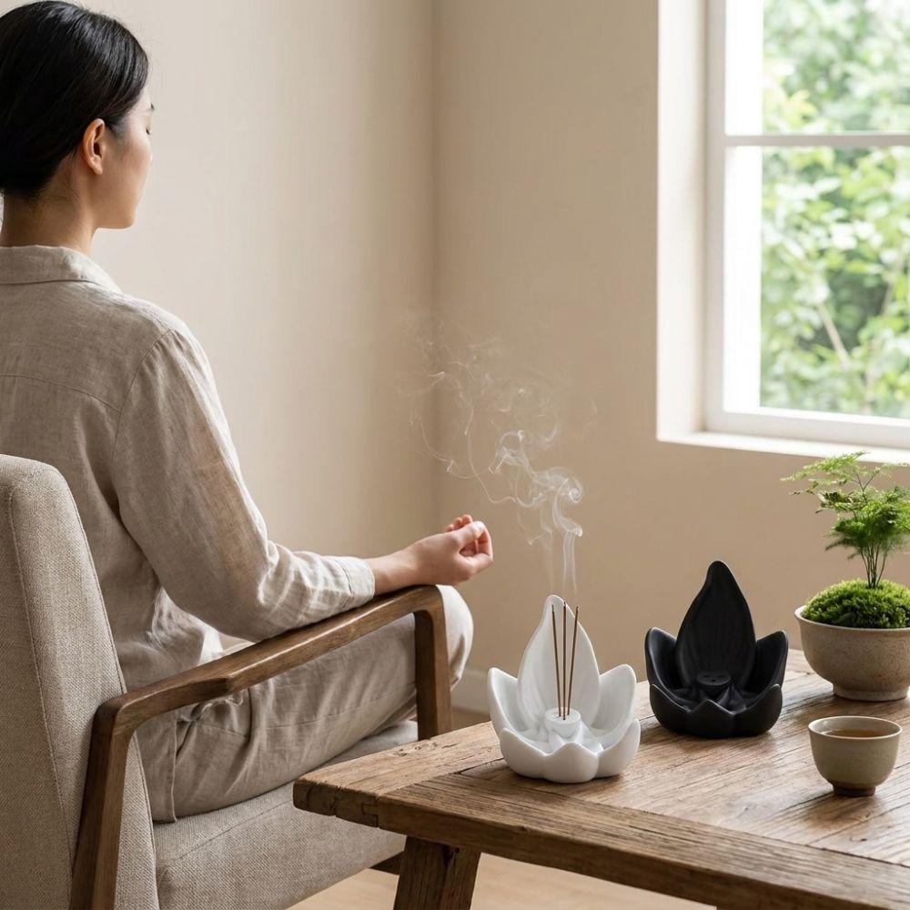 3 Hole Lotus Tabletop Incense Base 3D Printing Lotus Incense Stick Incense Stick Burner Zen Space
