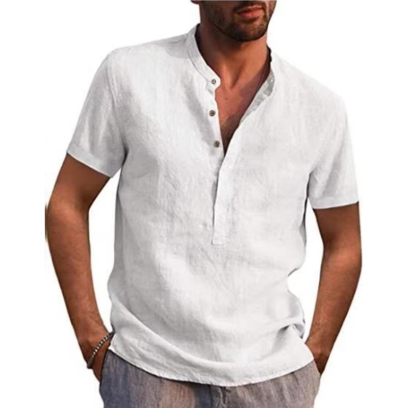 HNXC Men's Fashion Casual Solid Color Print Long Sleeve Blouses & Shirts