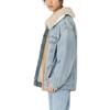 Levis FW22 Lässige einfarbige Lammwollkragen lockere Jeansjacke Damenjacken Blau A3484-0000