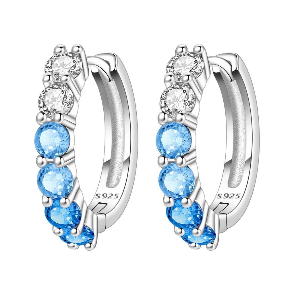 Orstarry 925 Silber Blauer Zirkon Sternenhimmel Ohrring Original Schmuck Creolen Damen Schmuck Party Trendige Geschenke