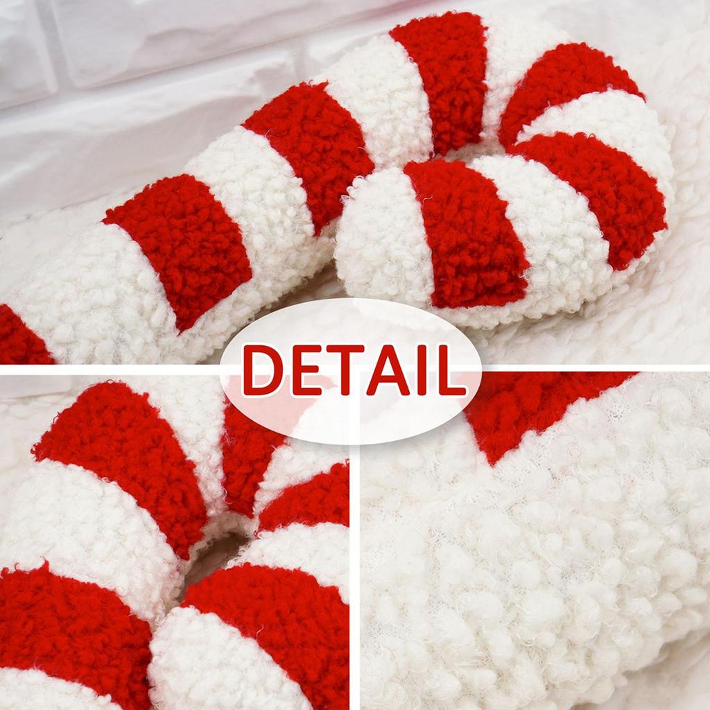 Christmas Candy Cane Pillow Decorative Sofa Pillow Plush Cushion Christmas Decorations Lollipop Design Cute Plush Throw Pillow