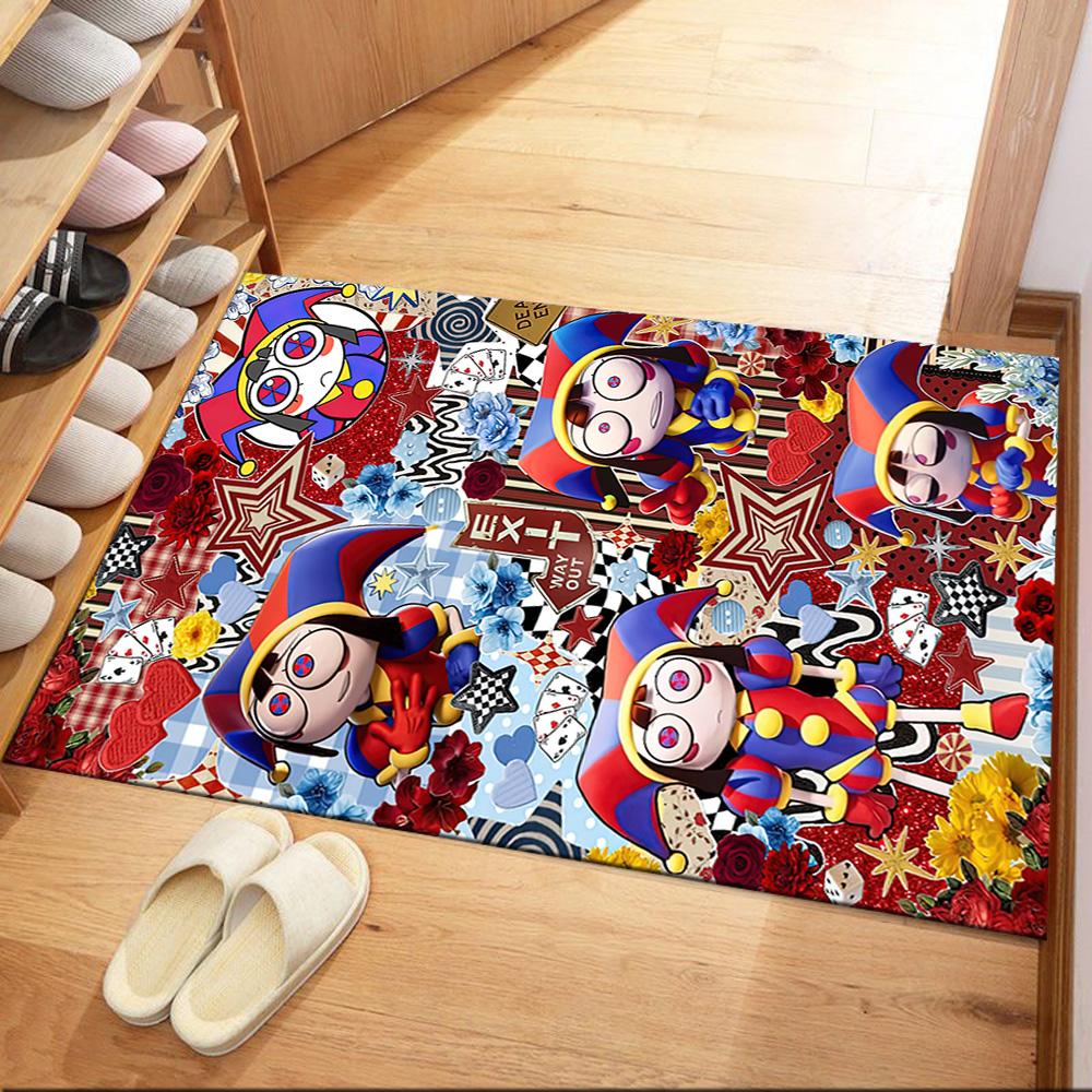 Digital Circus Floor Mat Suitable for Study Room Outdoor Dining Room Hallway Anti-slip Rug Office Home Decor
