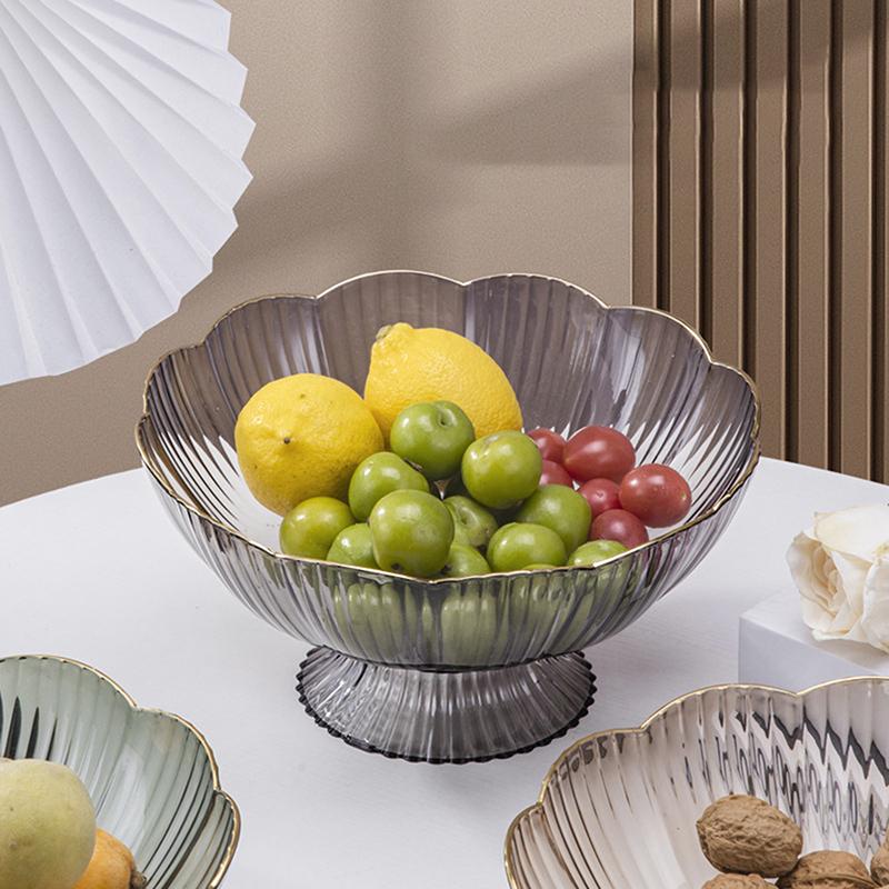 Talerz na owoce z odpływem na dnie Przezroczysta plastikowa miska na owoce Wielofunkcyjny talerz na cukierki owocowe do kuchni, przekąska na przyjęcie, taca na owoce