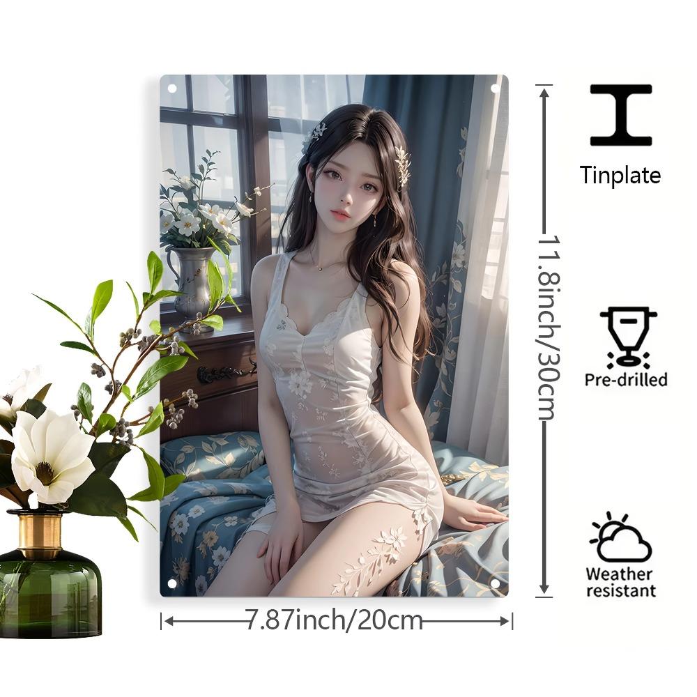 Vintage Tin Sign Wall Art Pre Drilled 20x30cm Weatherproof Indoor Outdoor Decor