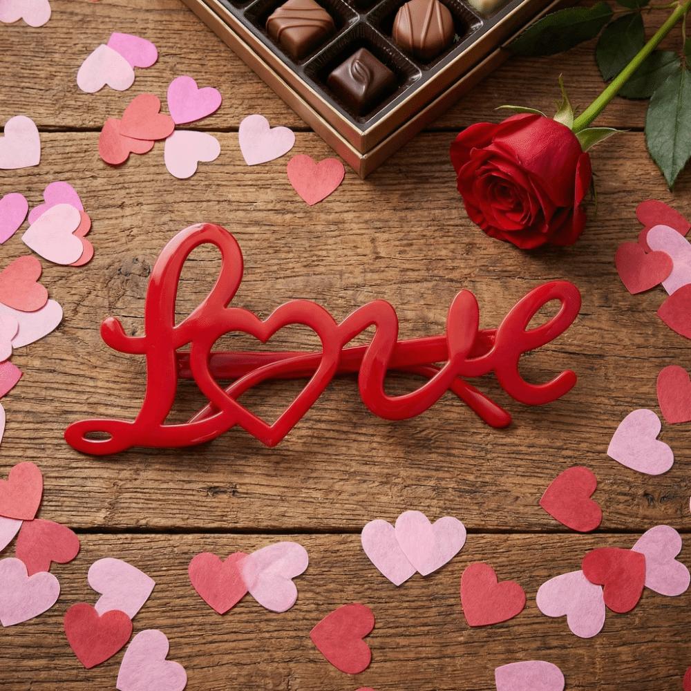 Party Valentine's Day Decorative Glasses Creative Red Love Glasses Love Shaped Glasses  Masquerade