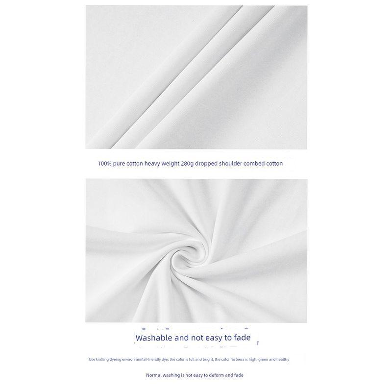 Wassup Robot Retro Simple Short-Sleeved T-Shirt for Men and Women Loose Casual Summer Heavy Cotton Round Neck Top