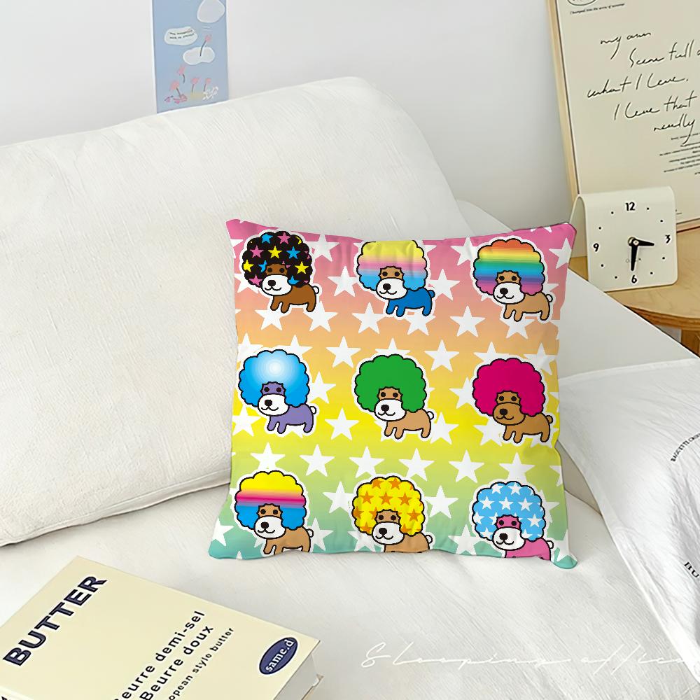 Japon Kawaii Afro Ken yastık kılıfı Kanepe Oturma Odası Yatak Odası Başlık Sırtlık Yastığı Kare Yastık Uyku Zamanı Yastık Kılıfı