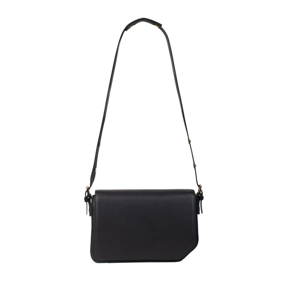 Le Chromaqi Cut-Out Edge Black Shoulder Bag