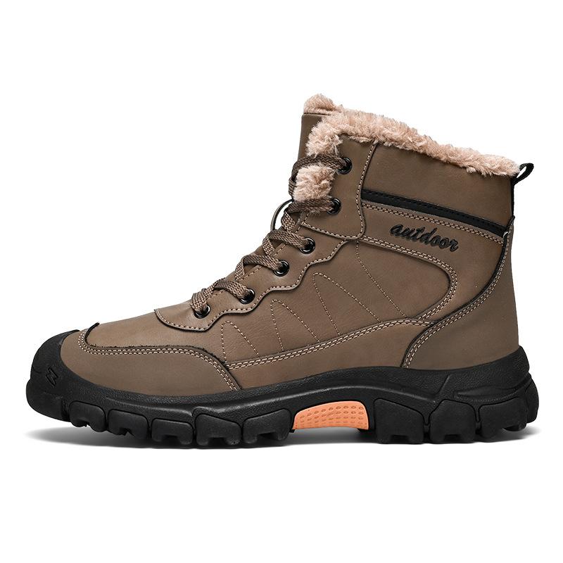 Warm Plus Velvet Men's Cotton Shoes Winter Men's Boots Windproof Snow Boots Comfortable Male Casual Shoes Non-slip Hiking Boots
