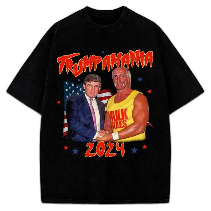 

Donald Trump Trumpamania Hogan President 2024 Victory Custom Graphic T-Shirt 2XL