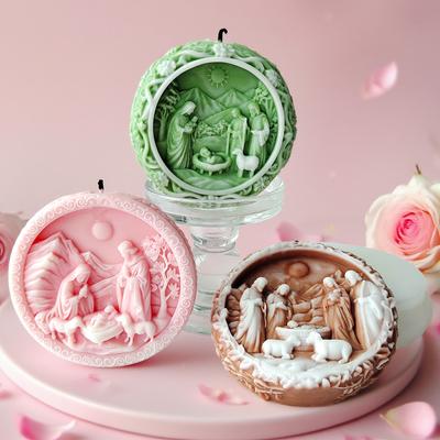 DIY Jesus Family Silicone Mold Handmade Scented Candle Plaster Decoration Crafts Mold Soap Making Supplies