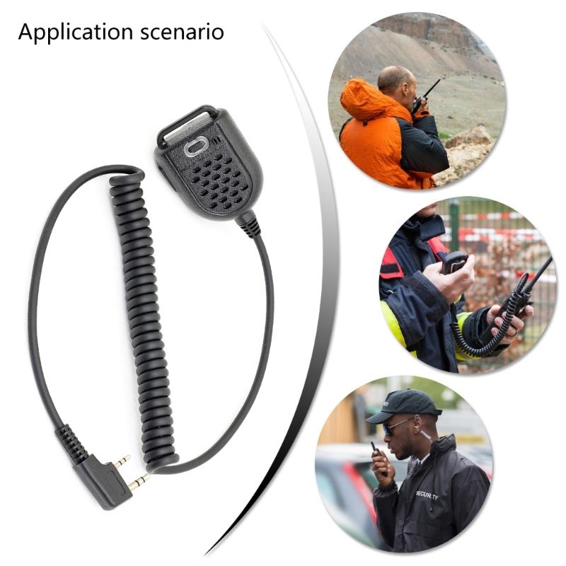High Sensitivity 2 Pin Hand Speaker Microphone for UV5R 888S Professional Patrol Two Way Radio Communication Work Sites