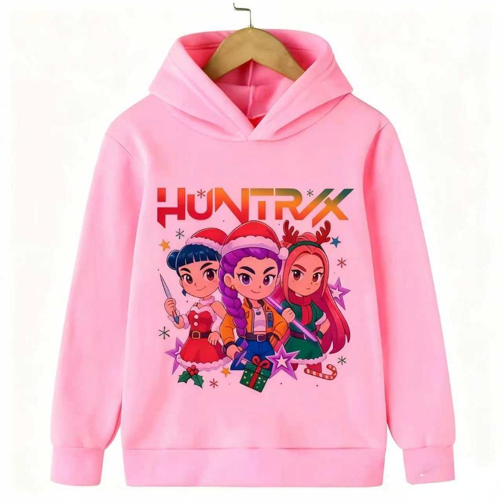 2025 New Kpop Devil Hunter Christmas Edition Children's Hoodie Manga Children's Sportswear Cute Tiger Printed Girl Children's Top