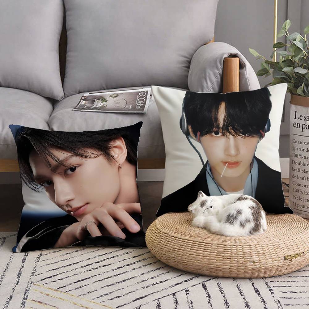 Junhui Wen Kpop Kissenbezug Quadratisches Kissen Schlafzimmer Sofa Freizeit Komfort Kissen Auto Heimdekoration